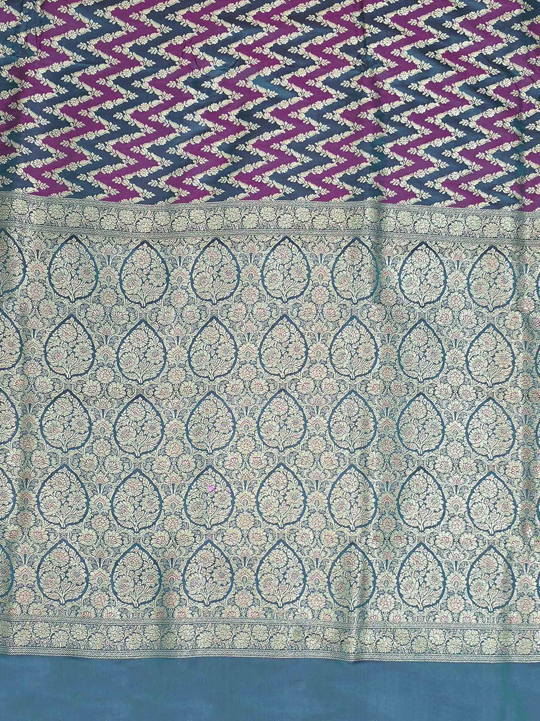 Rama Green Woven Design Satin Saree