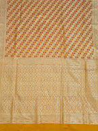 Mustard Woven Design Satin Saree