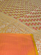 Mustard Woven Design Satin Saree