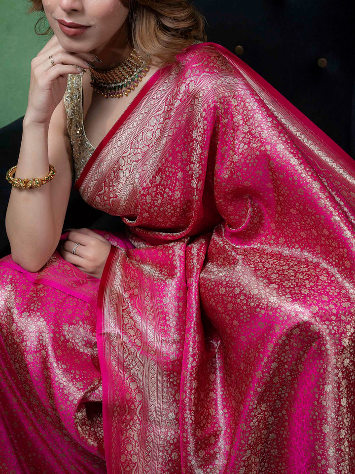 Rani Woven Design Satan Saree