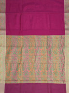 Magenta Woven Design Cotton Blend Saree