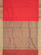 Orange Woven Design Cotton Blend Saree