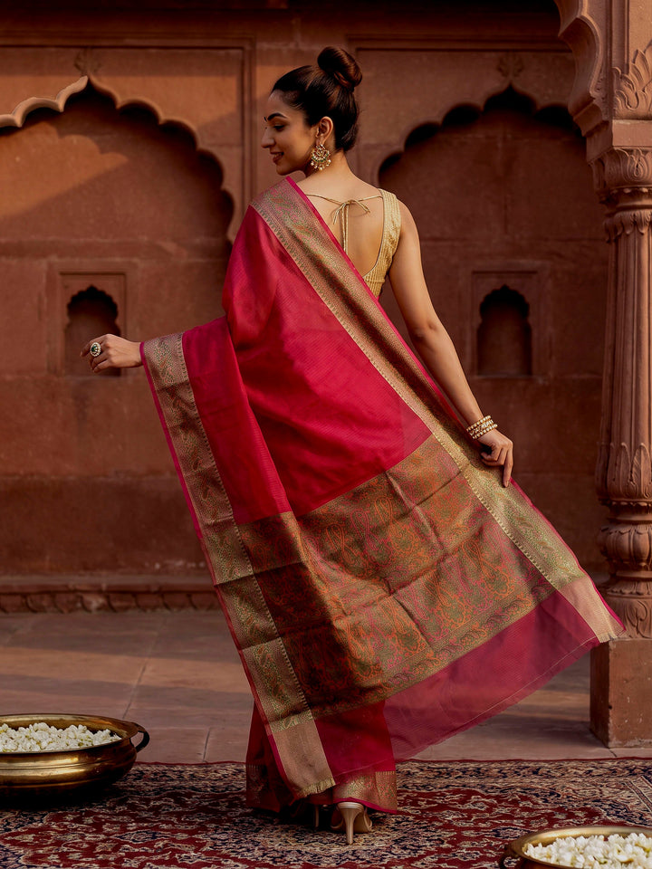 Rani Woven Design Cotton Saree