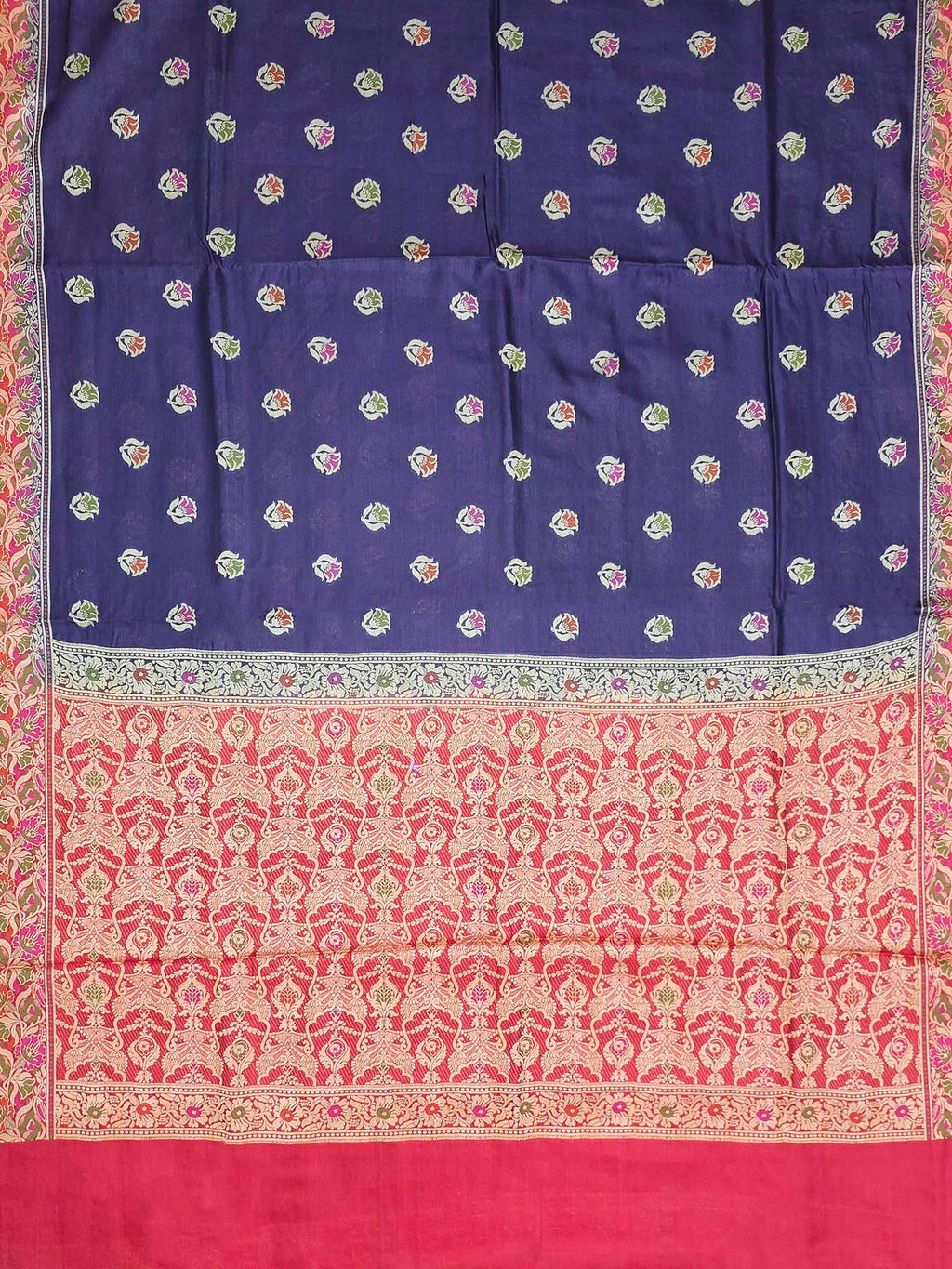 Navy Blue Woven Design Banarasi Saree