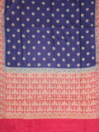 Navy Blue Woven Design Banarasi Saree