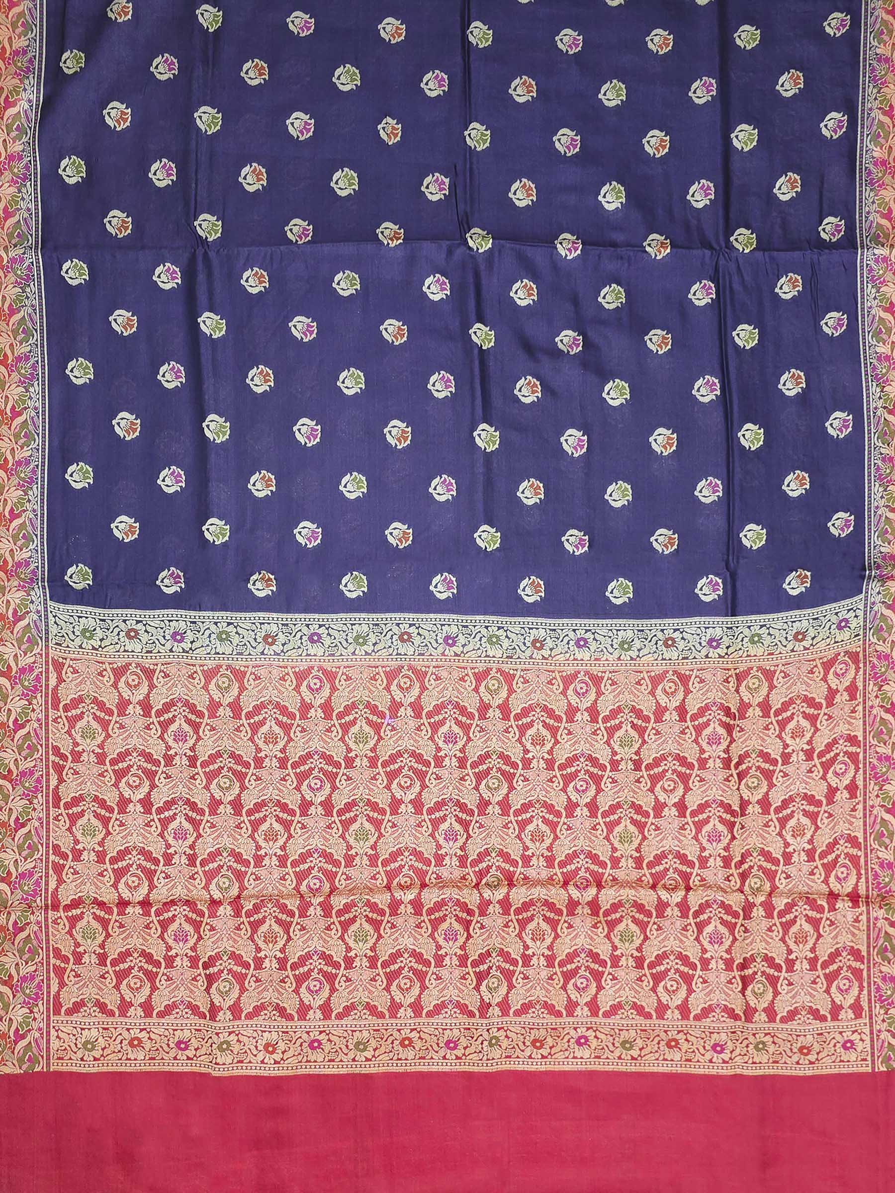 Navy Blue Woven Design Banarasi Saree