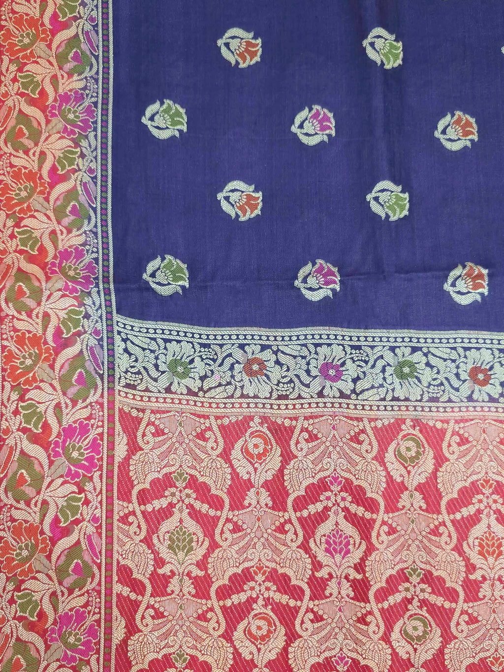 Navy Blue Woven Design Banarasi Saree