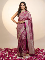 Rani Woven Design Satin Saree