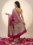 Rani Woven Design Satin Saree