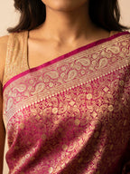 Rani Woven Design Satin Saree