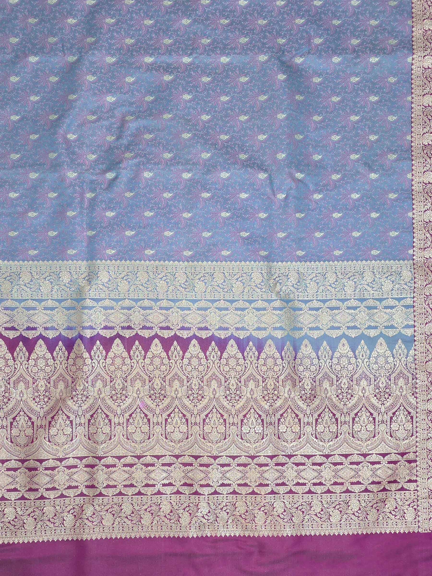 Sky Blue Woven Design Satin Saree