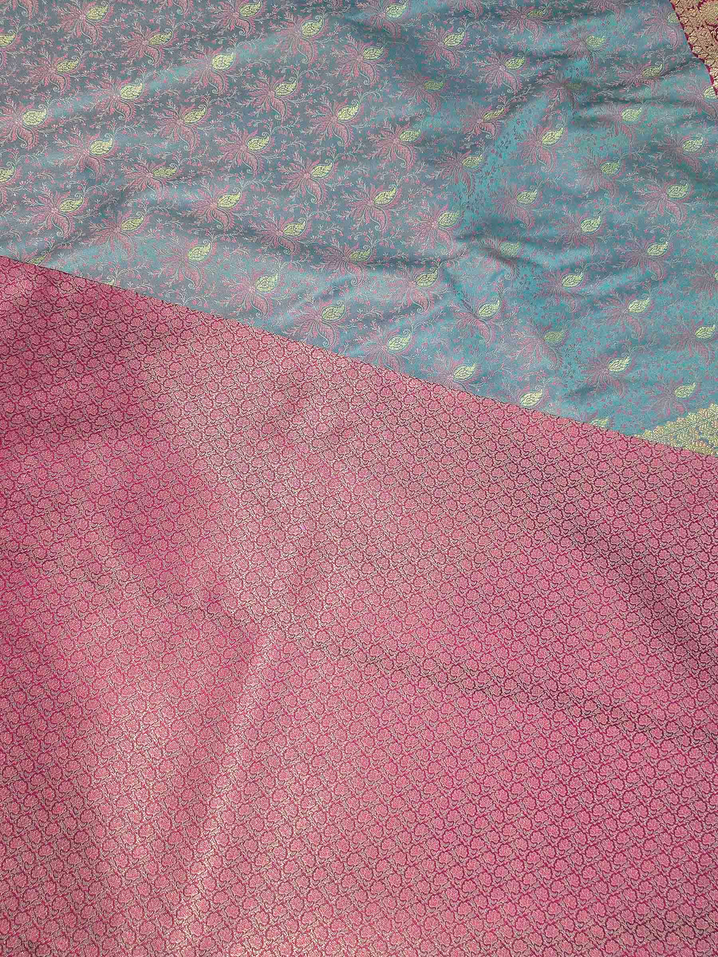 Sky Blue Woven Design Satin Saree