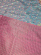 Sky Blue Woven Design Satin Saree