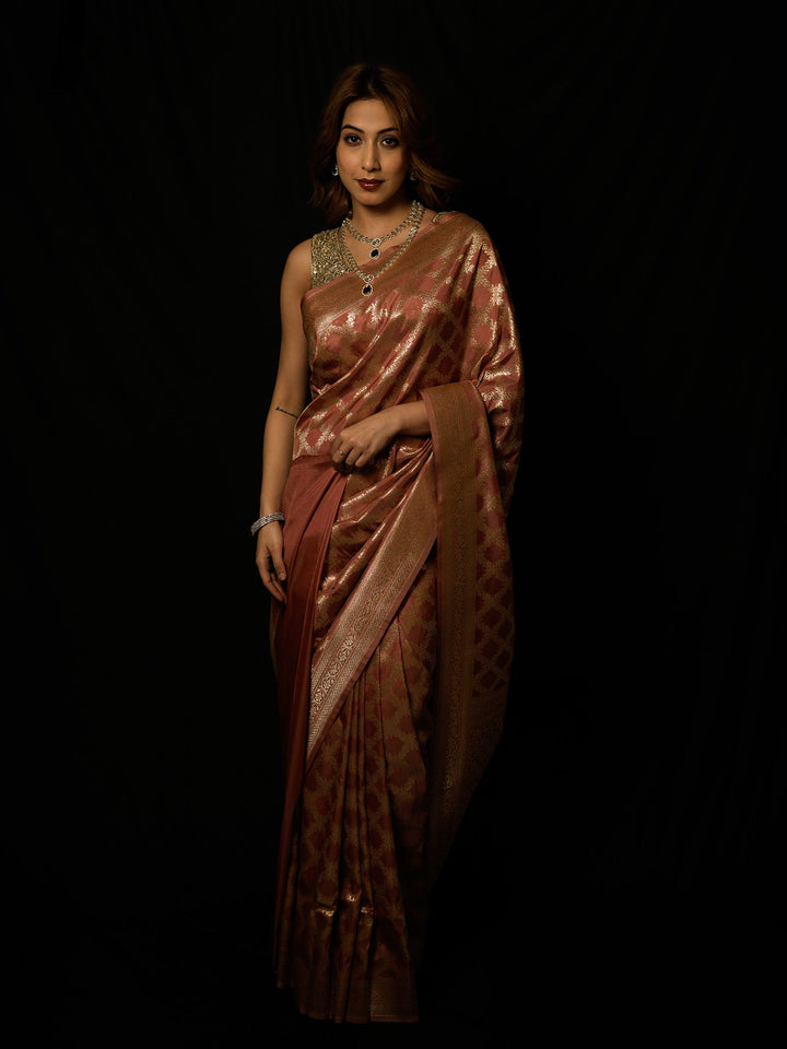 Brown Woven Design Art Silk Saree