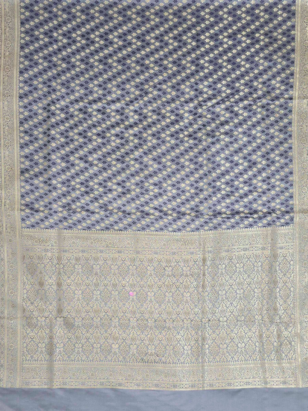 Grey Woven Design Satin Saree