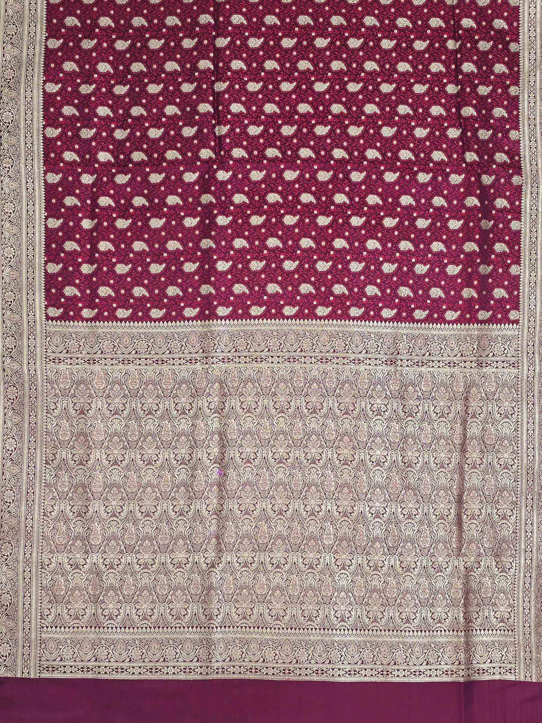 Maroon Woven Design Satin Saree