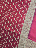 Maroon Woven Design Satin Saree