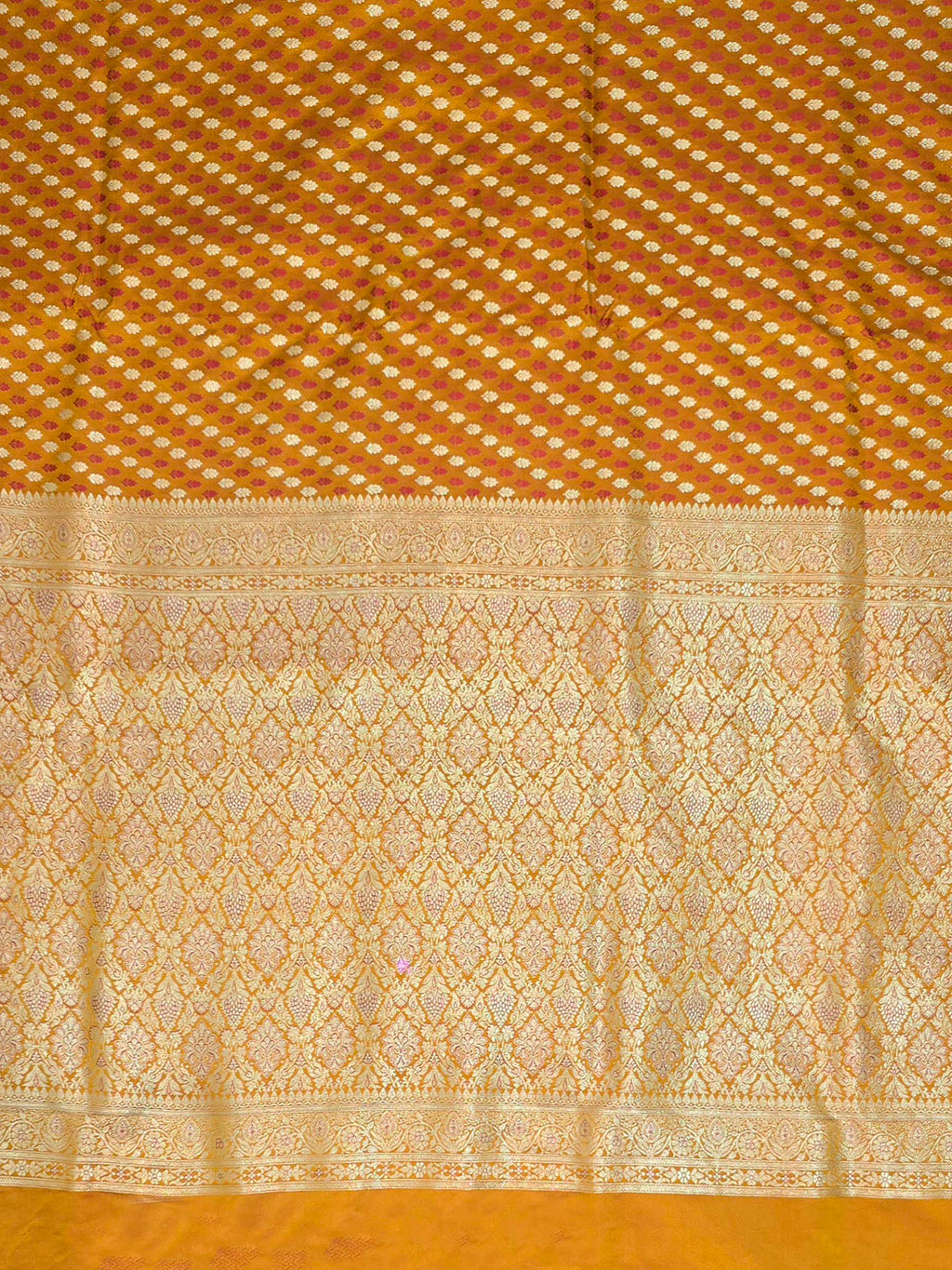 Mustard Woven Design Satin Saree