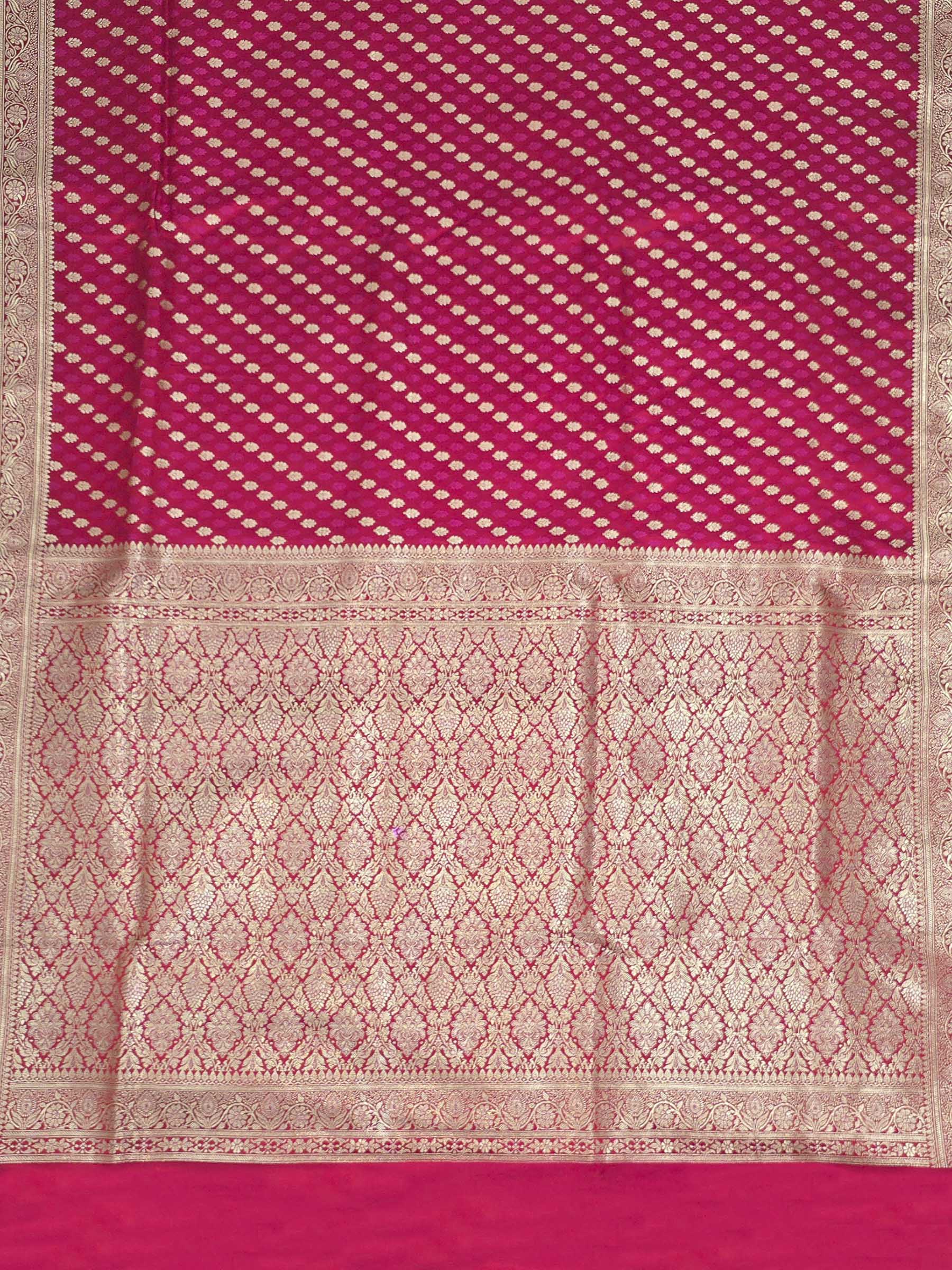 Red Woven Design Satin Saree