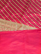Red Woven Design Satin Saree