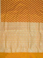 Mustard Woven Design Satin Saree