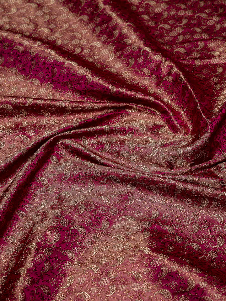 Maroon Woven Design Satan Saree