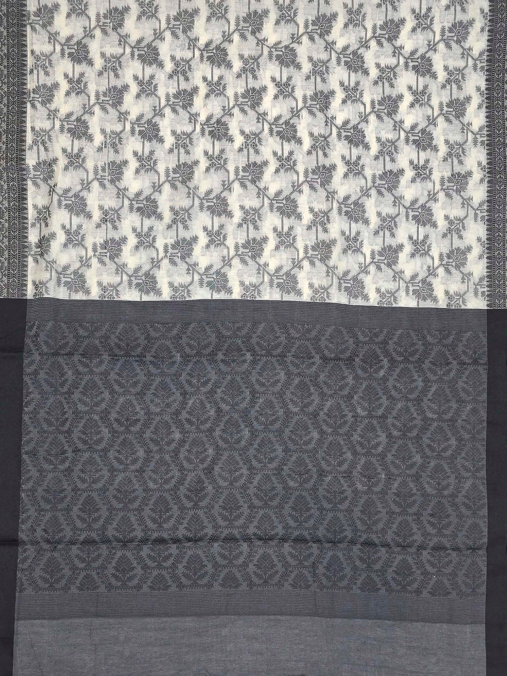 Black Woven Design Cotton Blend Saree