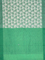 Green Woven Design Cotton Blend Saree