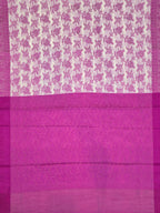 Magenta Woven Design Cotton Blend Saree