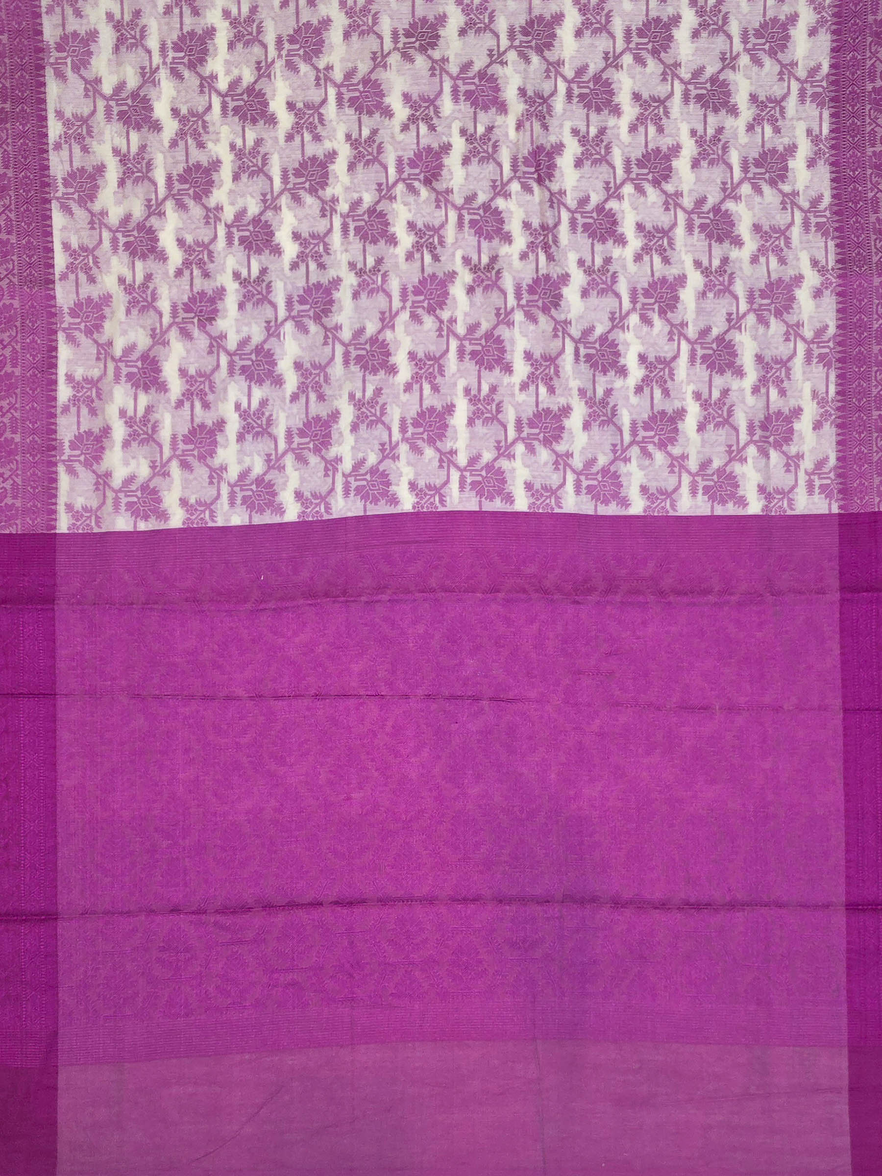 Magenta Woven Design Cotton Blend Saree