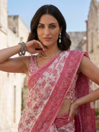 Red Woven Design Cotton Blend Saree