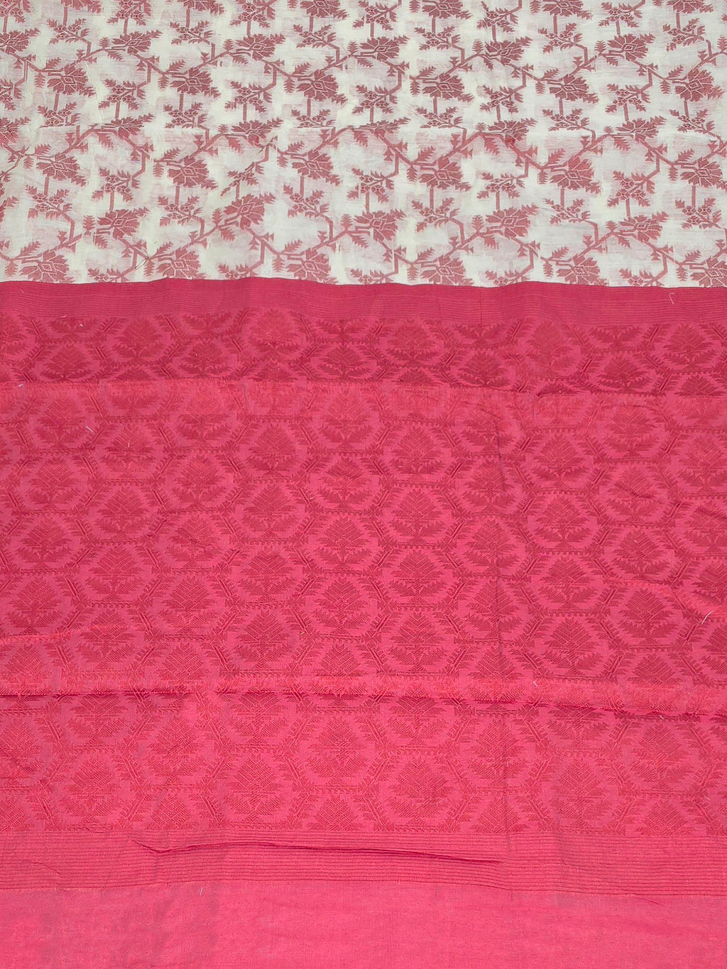 Red Woven Design Cotton Blend Saree