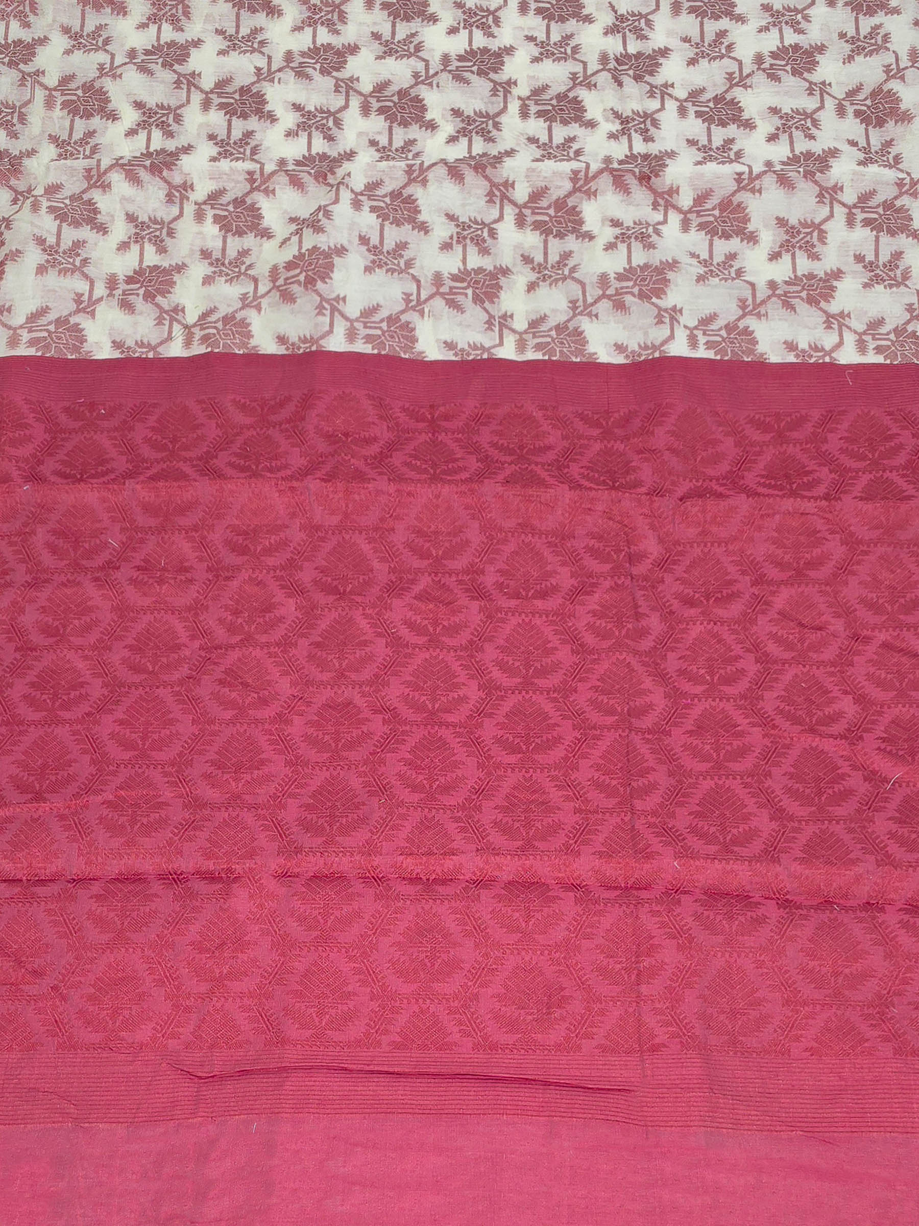 Red Woven Design Cotton Blend Saree
