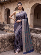 Navy Blue Woven Design Banarasi Saree