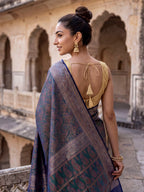 Navy Blue Woven Design Banarasi Saree