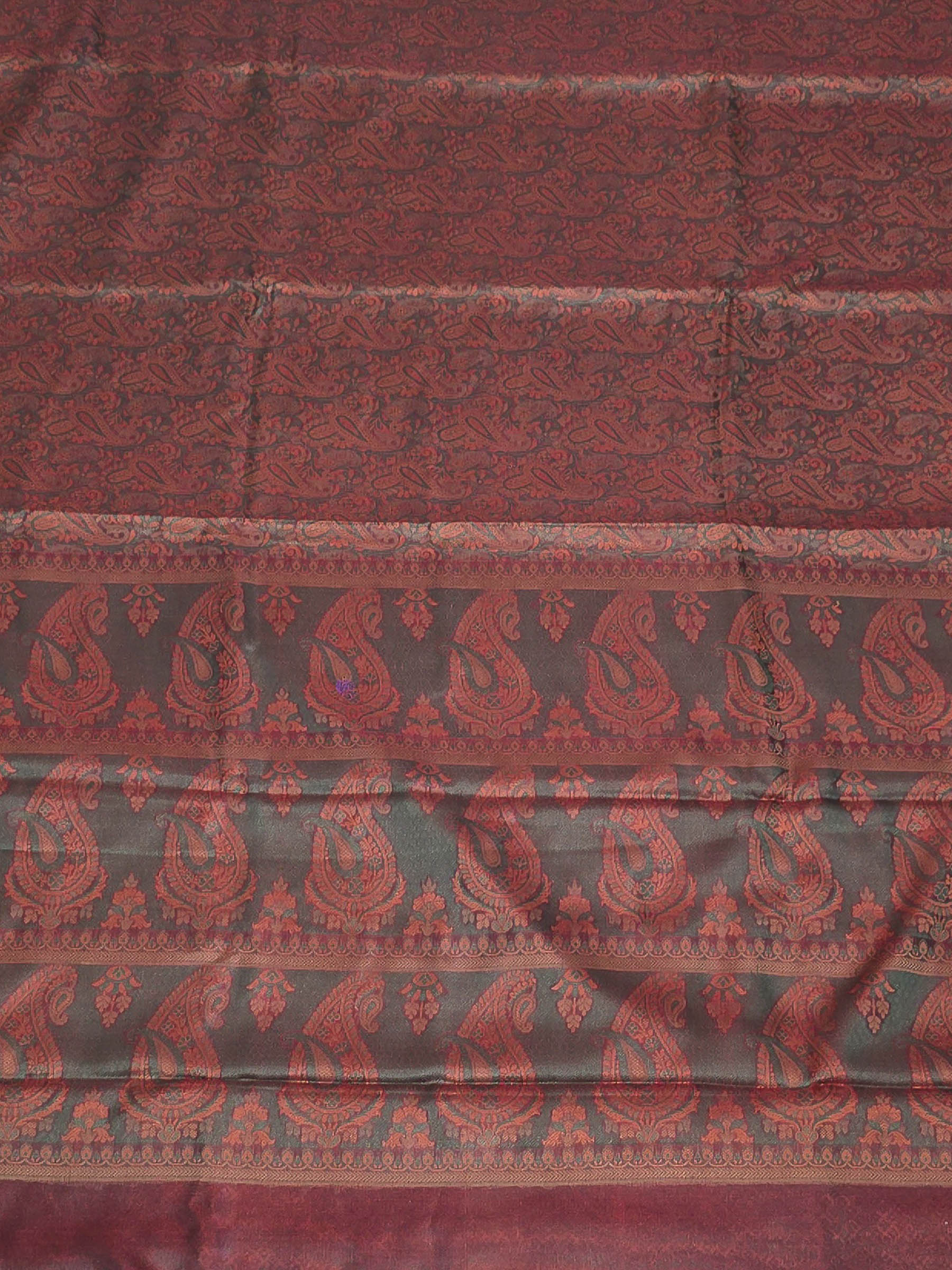 Rust Woven Design Banarasi Saree