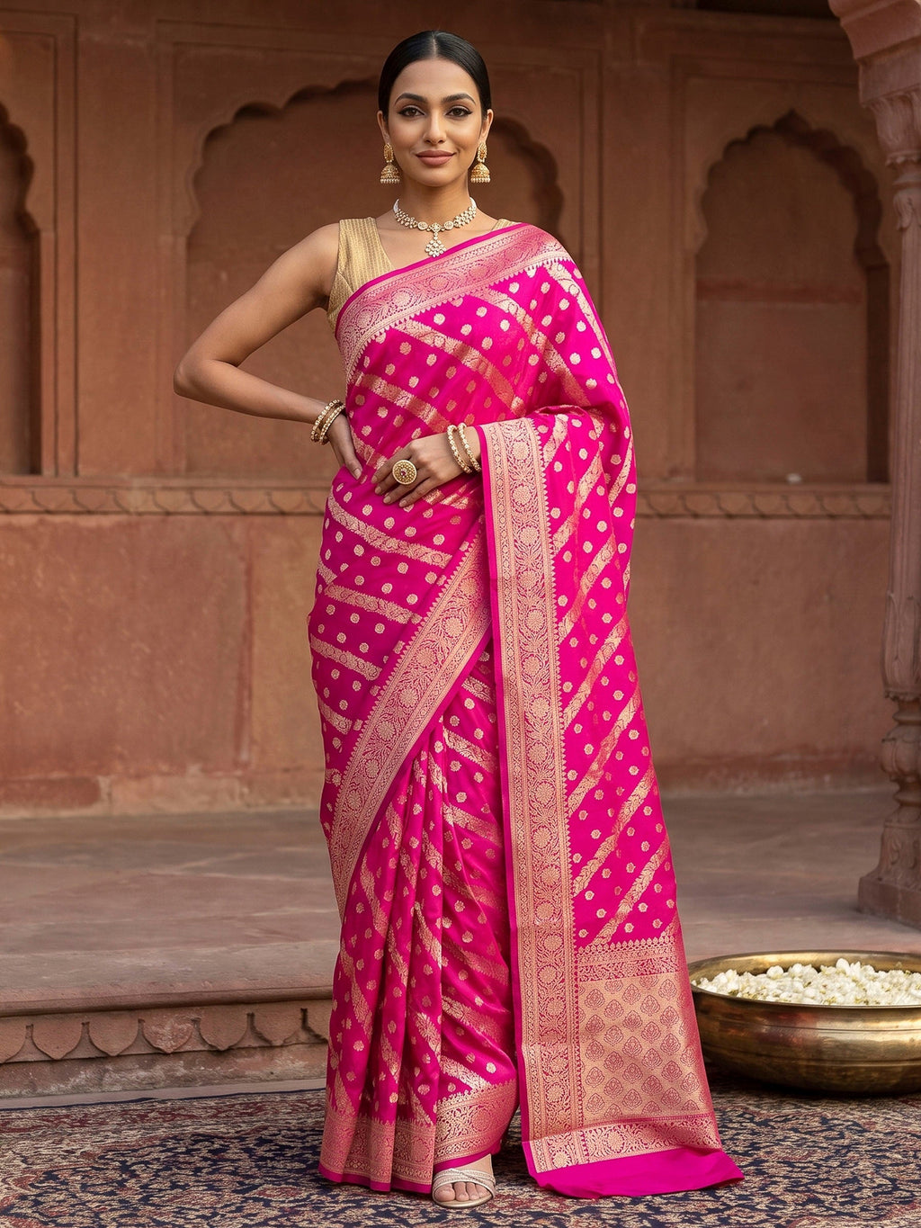 Rani Woven Design Banarasi Saree