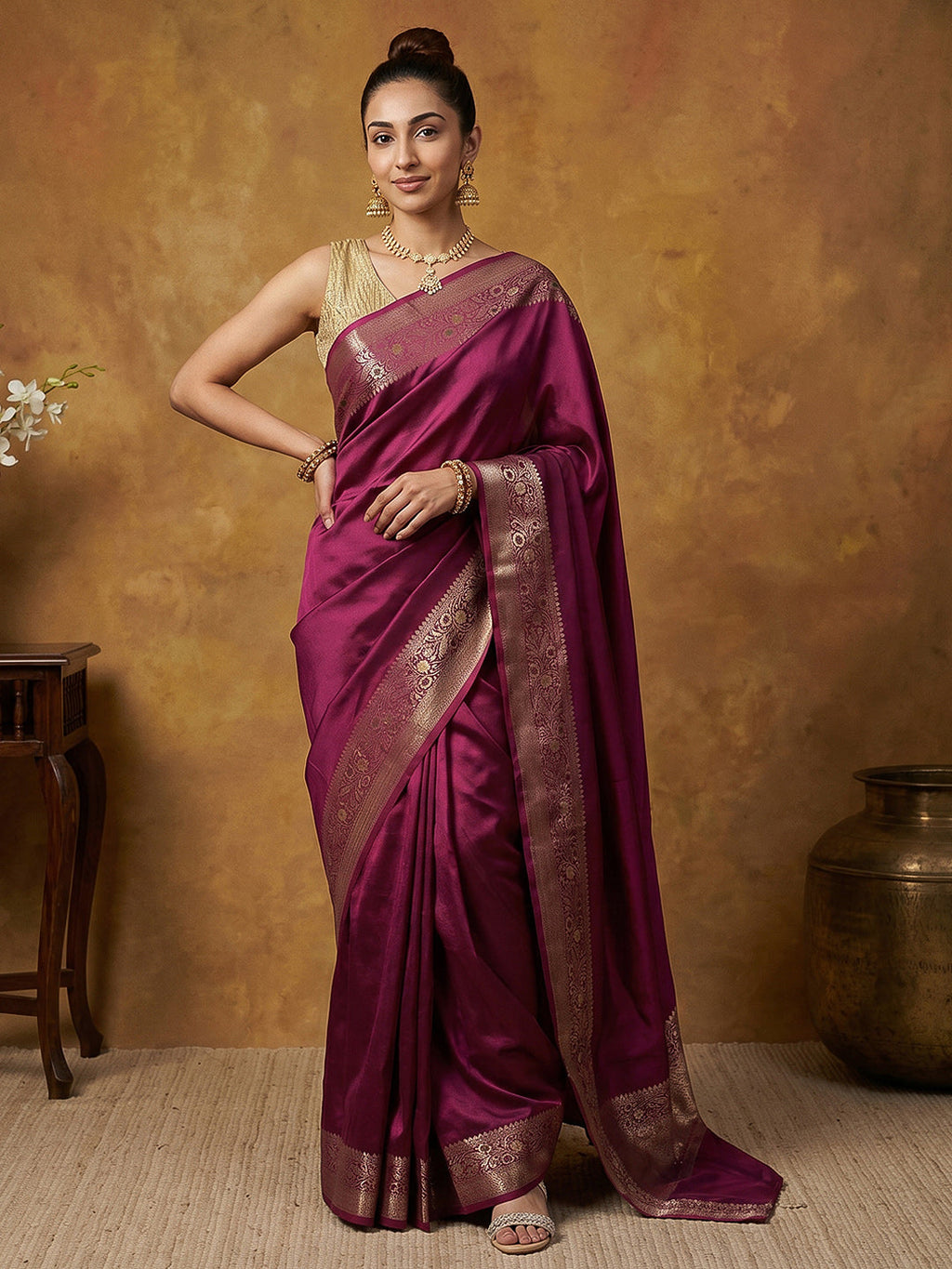 Rani Woven Design Art Katan Saree