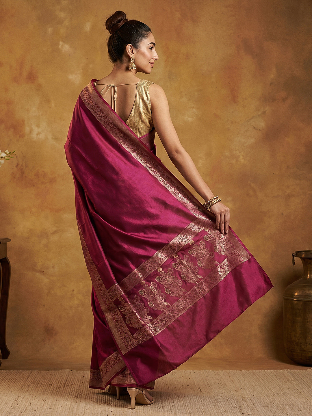 Rani Woven Design Art Katan Saree