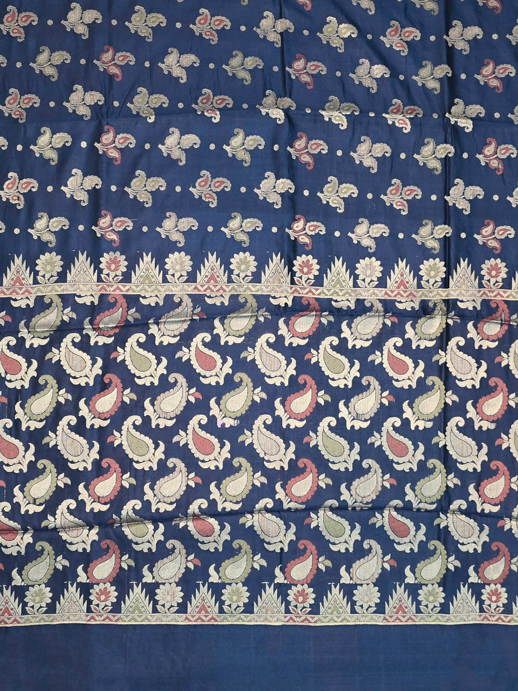 Navy Blue Woven Design Art Silk Saree