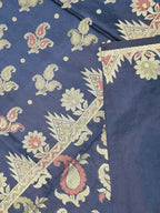 Navy Blue Woven Design Art Silk Saree