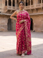 Red Woven Design Banarasi Saree