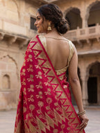 Red Woven Design Banarasi Saree