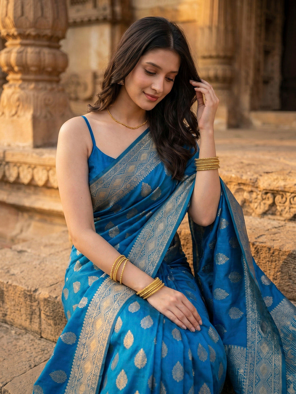 Firozee Woven Design Art Silk Saree