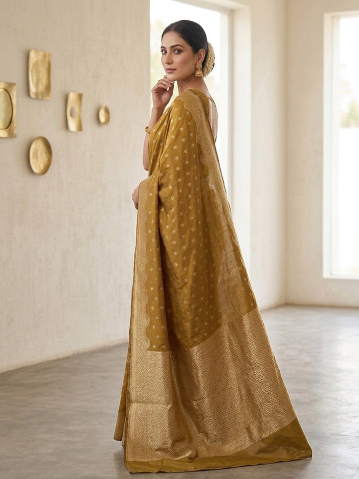 Mustard Woven Design Art Silk Saree