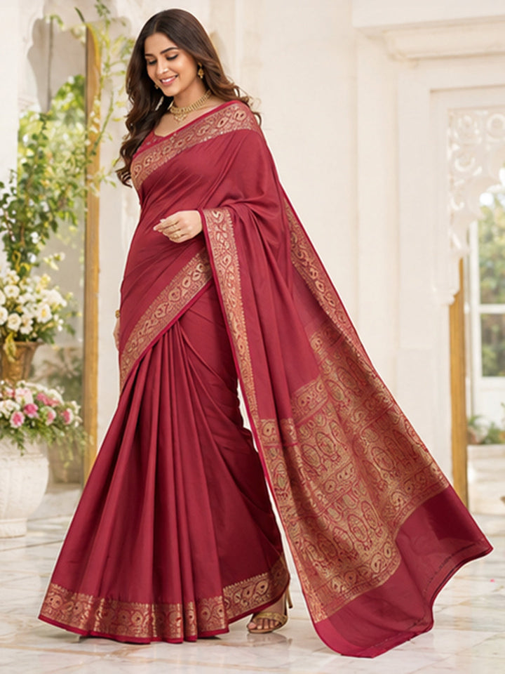 Rose Woven Design Art Silk Saree