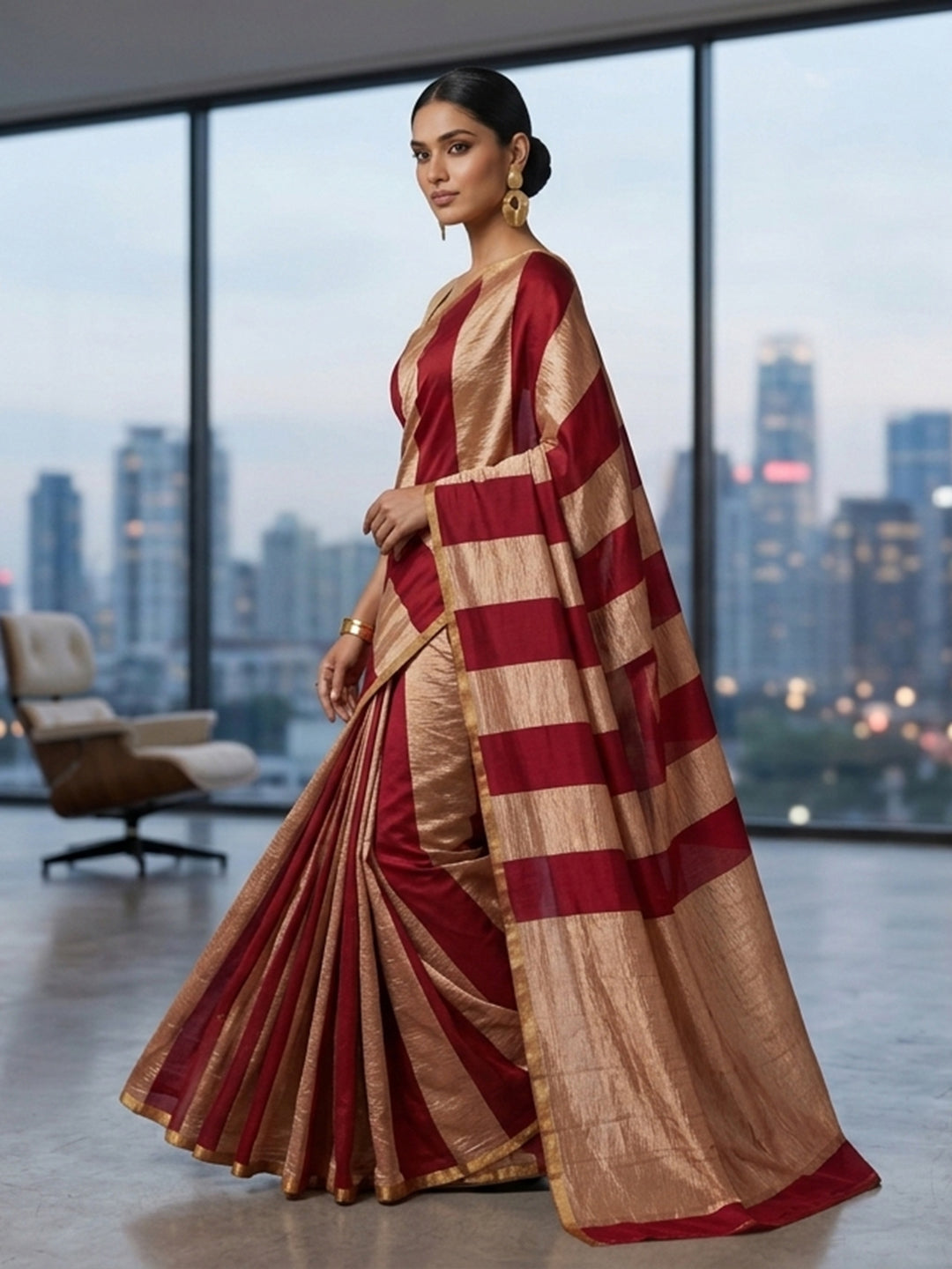 Red Woven Design Art Silk Saree