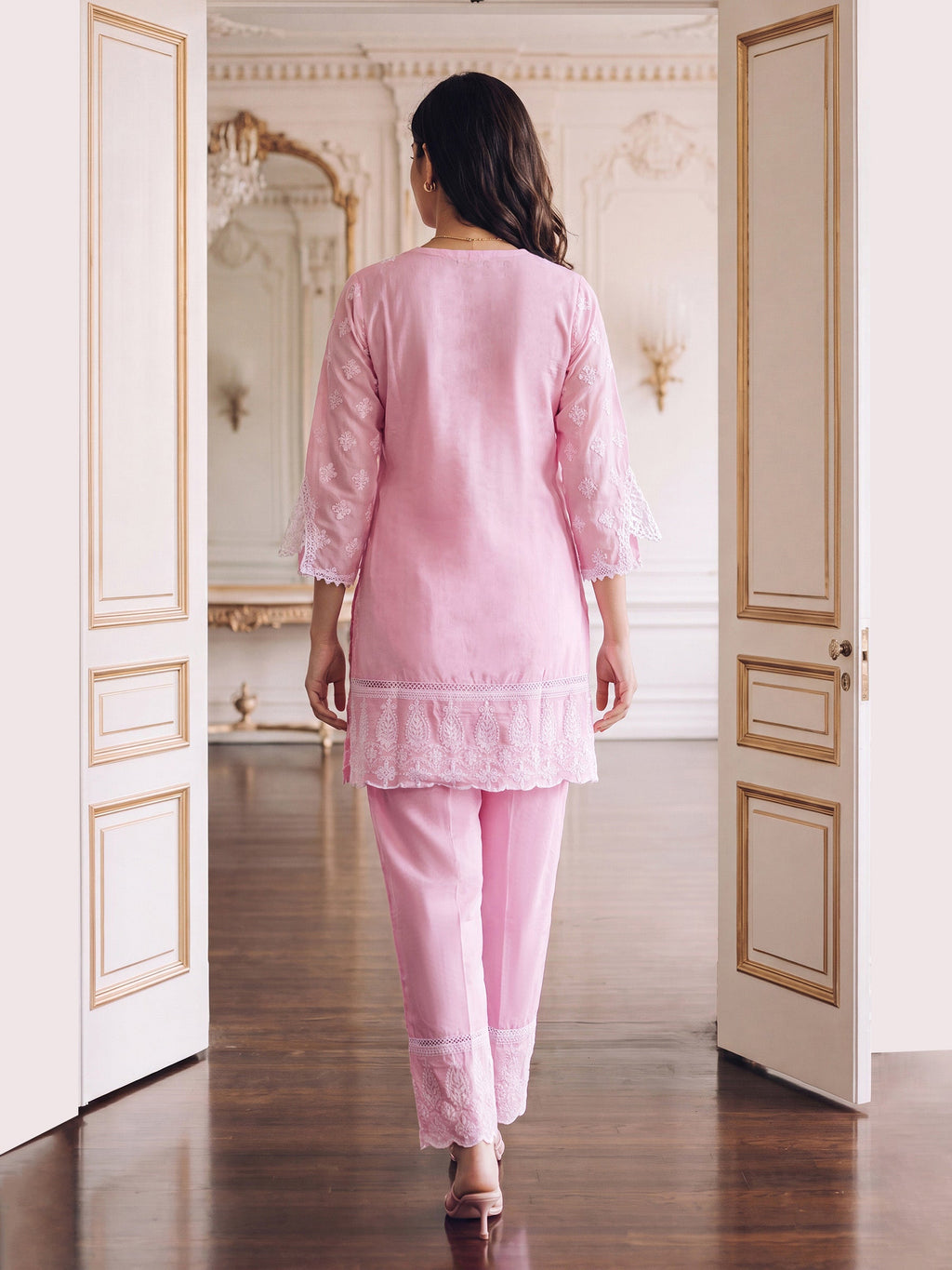 Embroidery Cotton Blend Kurta Sets