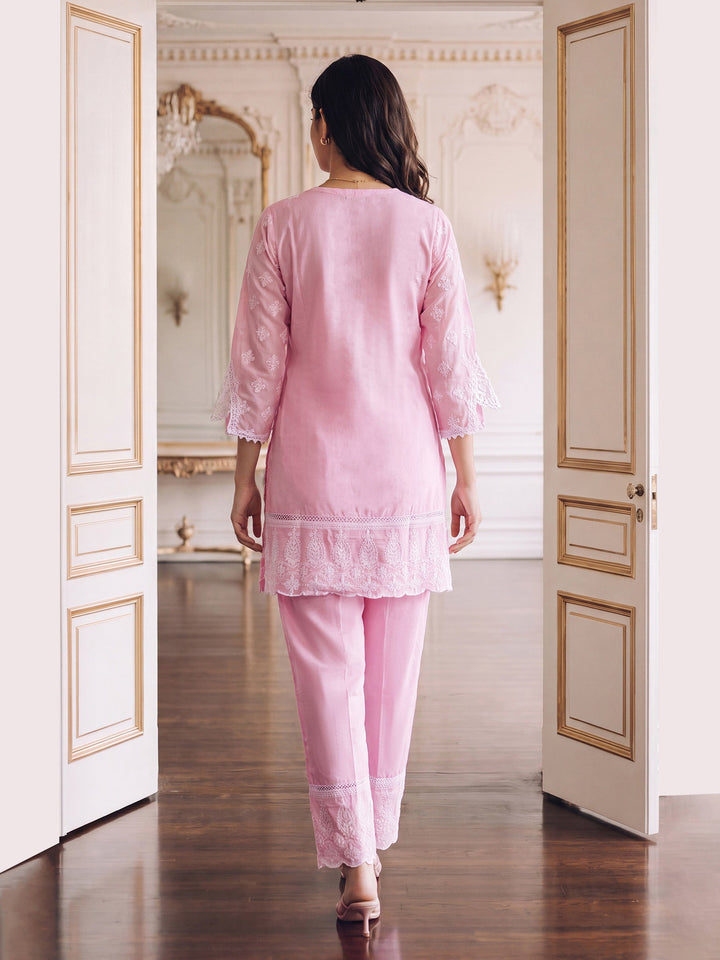 Embroidery Cotton Blend Kurta Sets
