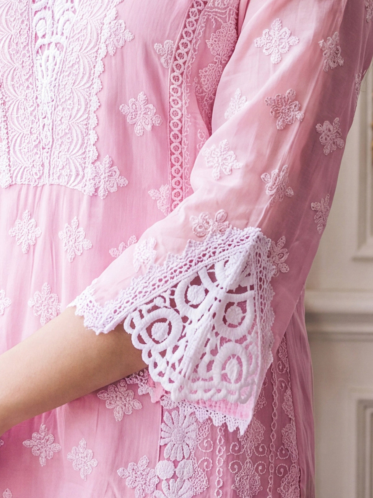 Embroidery Cotton Blend Kurta Sets